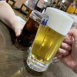 信長 - カンパーイ。良かったね臨時収入。この頃は奢られる側の気分なのでより美味く感じる