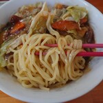 スタミナラーメン三四郎 - スタミナ冷やしダブル（麺２玉）920円　麺アップ