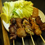 居酒屋弁慶 - 炭火焼鶏盛合せ