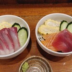 もてなしや 絆 - ぶり丼＆サーモンまぐろ丼