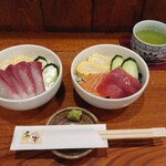 もてなしや 絆 - ぶり丼＆サーモンまぐろ丼