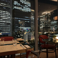 MAISON MARUNOUCHI - テーブル席二人がけ　写真ではわかりづらいが、電車が程よく近い！