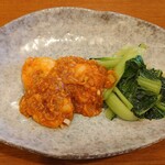 中国料理 龍薫 - エビのチリソース、青梗菜添え