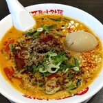 太陽のトマト麺 - 『ｼﾋﾞｶﾗ坦々ﾄﾏﾄ麺（辛さ＆痺れ 標準）』と『味玉』