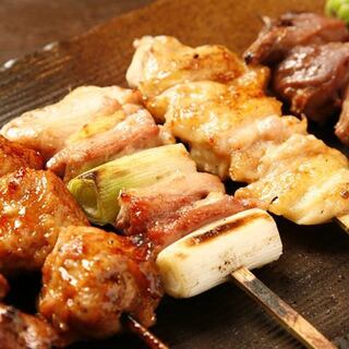 Our carefully selected yakitori grilled with all our heart starts at 50 yen each!