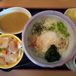 自家製 こめやのうどん - カレーぶっかけ温ミニロースト豚飯