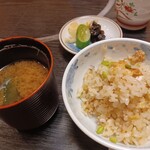 北新地 穂の河 - 鯛ご飯・赤だし・漬物