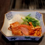 Yakiniku Kitan - 旬菜キムチ(白菜、アボカド、トマト、切り干し大根)、自家製ナムル(大根、ほうれん草)