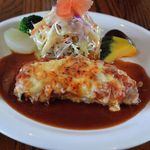 マシュウ - 本日のランチ：豚肉のトマトチーズ焼き