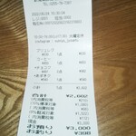 cafe nekoji - レシート。