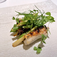 カンテサンス - ④島根の穴子、グリーンアスパラ、ホワイト、
                    　モリーユ茸