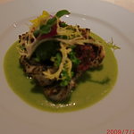 おはらス・レストラン - 焼き鱧に梅と紫蘇風味のクーリを添えて（+1575）