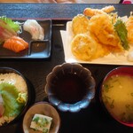 うお家 905 - 天麩羅定食 +ミニヒラス丼