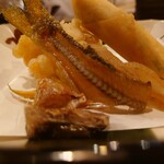 和食 もろ美 - トウモロコシかき揚げと鮎の春巻き