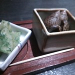 つきだし　この日は、筍とつぶ貝