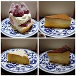 DAIBAN COFFEE cafe - テイクアウトした極上あまおうのタルト1,280円、プリンケーキ、ホワイトショコラ、バスクチーズケーキ(各540円)✨紙袋は有料ですがビニル袋はむりでした。極上いちごはたっぷりでさすがの食べ応え♬︎