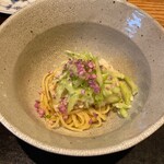 やまぐち - 白胡瓜　鱧　紫蘇の花　胡麻風味のパスタ