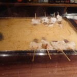 此乃美 - 感染対策でパーティション越し。現在は店員さんにとってもらう