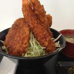 まるほ商店 - ソースカツ丼。タレが決めての絶品ソースカツ丼です。豚肉も海老も美味しかった。