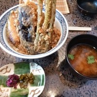 割烹 天ぷら 三太郎 - 2013.03ランチ　海老穴子天丼（1100円）一式