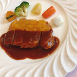Rugano - お肉、豚にコンフィチュールです。