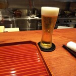 日本料理 弥のまる - 暑いのでビールからスタート