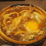 nikomiudonyamamotoyahonten - 名古屋コーチン入り味噌煮込うどん ＋ えび天