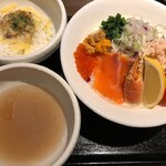 鴨出汁中華蕎麦 麺屋yoshiki - 蟹の冷やしクリーミー和えつけそば+浅利リゾット