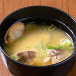 あさりのお味噌汁/生姜卵スープ
