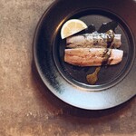 Goto Islands fatty sardine carpaccio with perilla soy sauce