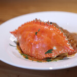 kitchen俊貴 - ２０２２年６月再訪：まかない俊貴 三河産 渡蟹のトマトソーススパゲッティ☆