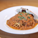 kitchen俊貴 - ２０２２年６月再訪：まかない俊貴 三河産 渡蟹のトマトソーススパゲッティ☆
