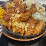 豚屋とん一 - 肉は柔らかく食べやすいが、もうちょい脂身の部分が欲しいところ。脂身付きがこの量に対して3切れ程しか無かったのが残念