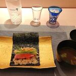 寿司と日本料理 銀座 一 - トロたく手巻き&赤出汁