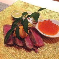 寿司と日本料理 銀座 一 - 牛サーロイン、雲丹いくらの豪華さにノックアウト！