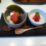 福茶 - 選べるスイーツ（桜あんみつ＆イチゴのクリームチーズ