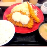 Katsuya - おろしカツ定食(120gロース)￥869＆エビフライ￥88