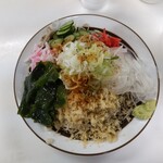 すかや 本店 - 冷したぬき大盛り（ネギ＋七味＋ワサビ）