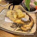 魚の松本 - 天麩羅　蓮根もありました！淡路島定食に含む
