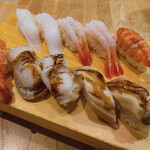 築地玉寿司 - 【食べ放題】5回戦　いか、甘えび、海老、煮ほたて、穴子