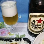 橋場食堂 - 先ずは　喉の洗浄です　(＝＾Ｏ＾＝)ｏ□ プハァ　うまい