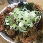 一由そば - 太蕎麦小盛・ジャンボゲソと五目揚げ