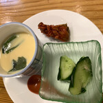 Oushuu Robata Sendai Ekitenkai - 「本日の小鉢3種」茶碗蒸し､キュウリの浅漬けと「ホヤ」