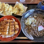 すしめん処 大京 - 冷し舞茸天そば・ミニチキンソースかつ丼セット