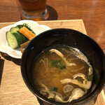 Hirakawachou Kanaya - ⑤味噌汁、お新香