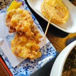 田舎うどん てつ - 納豆天と長芋天