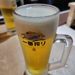 寿司と日本酒よってき - 生ビールは一番搾り（600円）