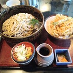 Sobahan - せいろ　かき揚げ丼ランチ(細麺、大盛り、そうめん風)