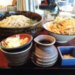 Sobahan - せいろ　かき揚げ丼ランチ(細麺、大盛り、そうめん風)