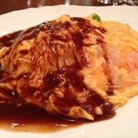 グリル満天星 麻布十番 新宿店 - オムレツライス。とろっとろの卵にバターがきいてて美味しい。